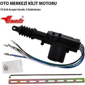 Merkezi Kilit Motoru Tek Motor 5 Kablo 12 Volt İnwells