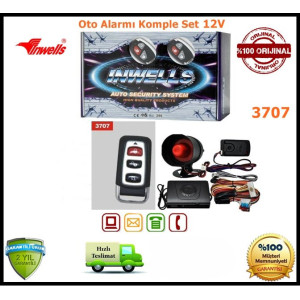 Oto Alarmı Sistemi Uzaktan Kumandalı İnwells 12V 3707