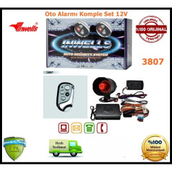 Oto Alarmı Sistemi Uzaktan Kumandalı İnwells 12V 3807