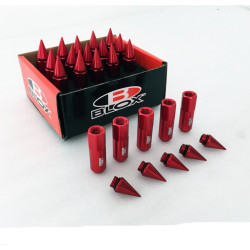 Blox Sivri Bijon Takımı Kırmızı Renk Uzun Bijon