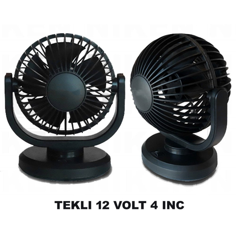 Araç İçi Fan Oto Vantilatör 12 Volt Tek başlı 4inç