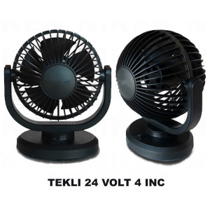 Araç İçi Fan Oto Vantilatör 24 Volt Tek Başlı 4inç