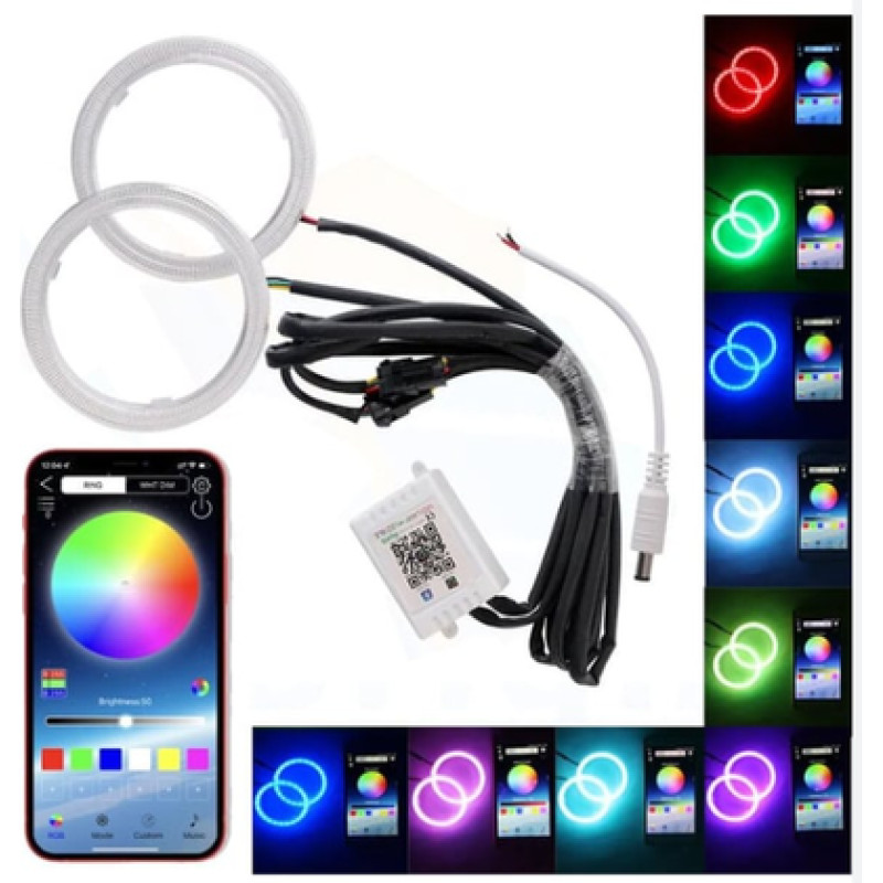 IQ ELEKTRONİK FORD CONNECT 135 MM 2'Lİ SET RGB KUMANDALI ANGEL HALKA