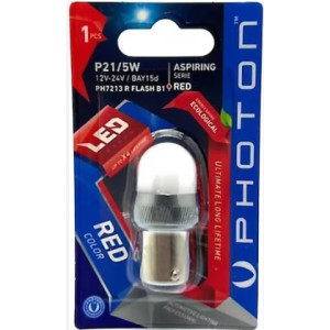 PHOTON P21/5W 12-24V KIRMIZI FLASH (TEKLİ BLISTER)