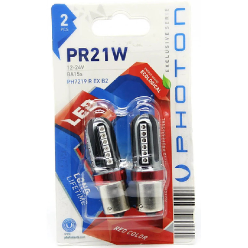 PHOTON P21W RED 93 EXCLUSIVE SERIE (2'Lİ BLISTER)