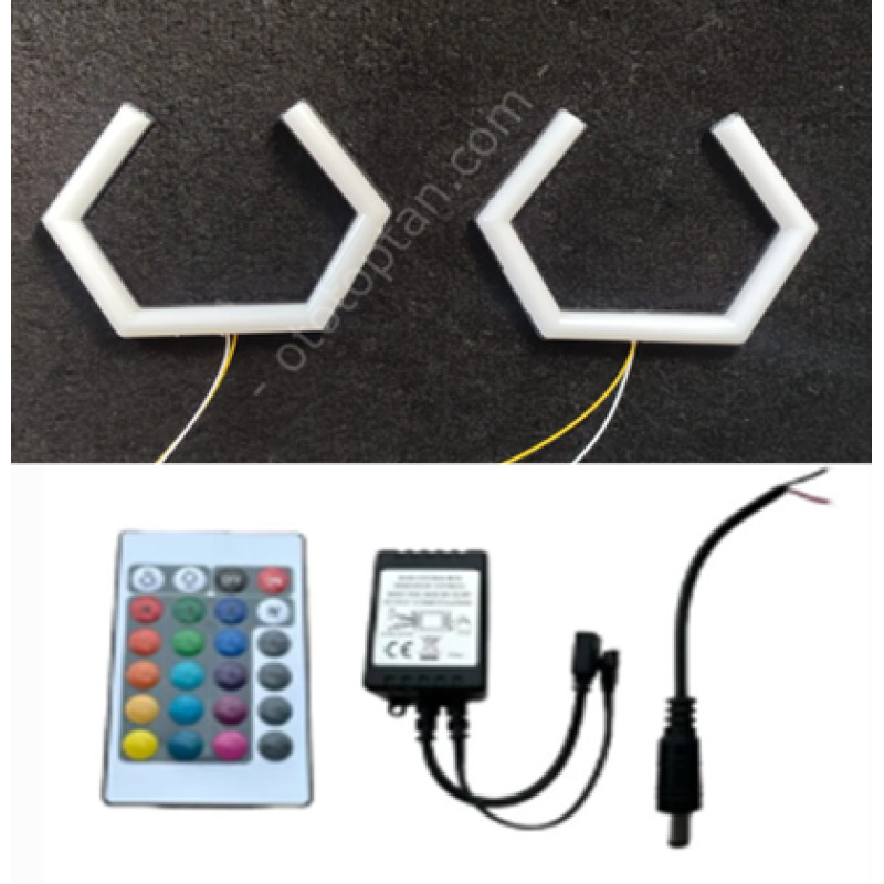 IQ ELEKTRONİK W SERİSİ 125 MM 2'Lİ SET RGB KUMANDALI ANGEL HALKA