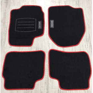 GENEL MARKA ACCENT BLUE SİYAH HALI PASPAS (KIRMIZI KENARLI)