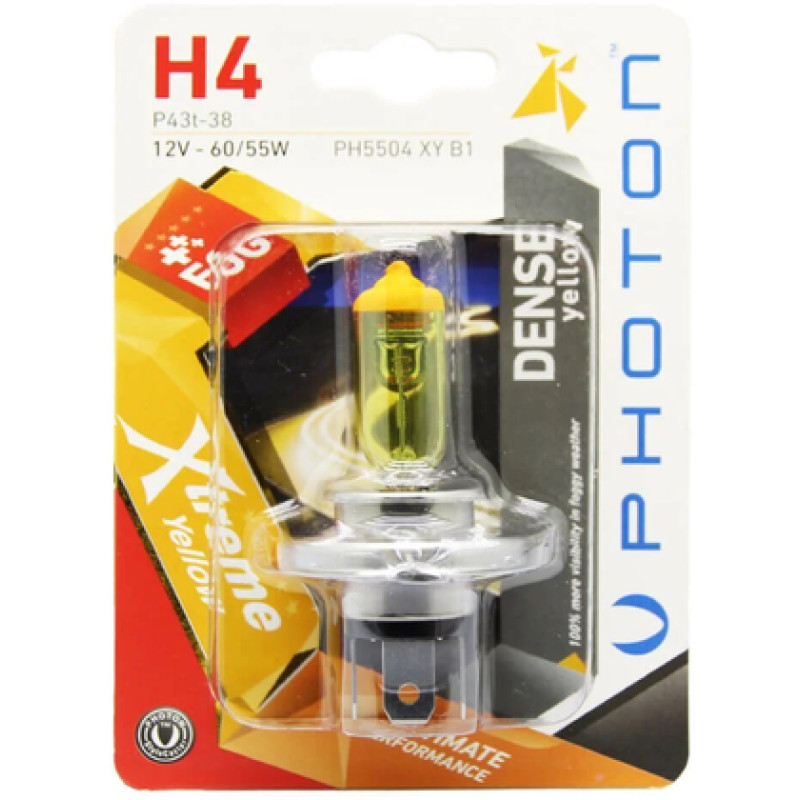 PHOTON H4 12V 60/55W XTREME YELLOW (TEKLİ BLISTER)