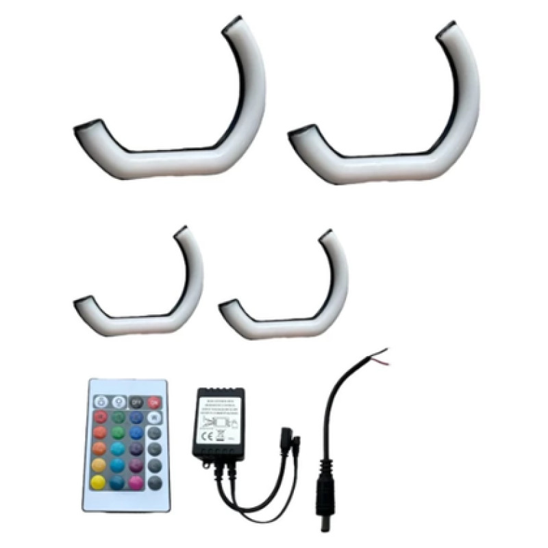 IQ ELEKTRONİK F SERİ 120-135 MM 4'LÜ SET L TİPİ RGB KUMANDALI ANGEL HALKA