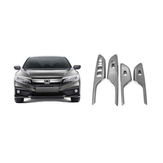 2817-CİVİC CAM DÜĞME KAPAK KARBON