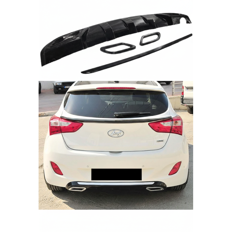 Hyundai i30 Egzoz Görünümlü Difüzör (Plastik)