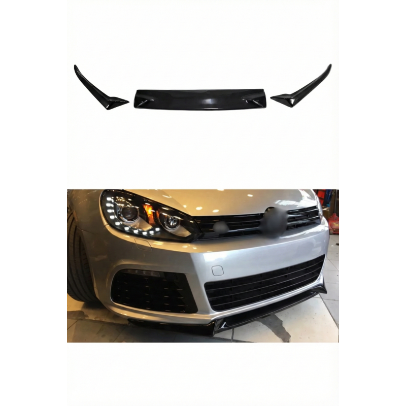 Volkswagen Golf 6 3 Parça Ön Lip (Plastik)