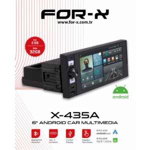 FOR-X X-435A 6* TEK DİN ANDROİD CARPLAY MULTİMEDYA AHD KAMERA