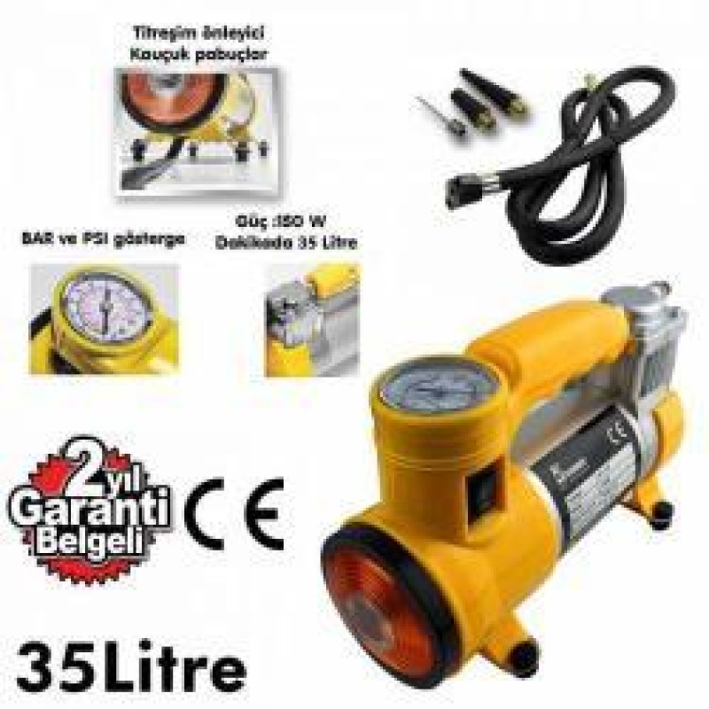 Metal Hava Kompresörü Işıklı Garantili 12 Volt