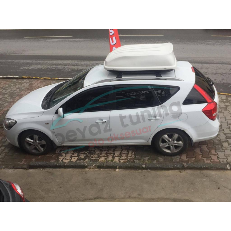 Port Bagaj Araç Üstü Kapalı Tabut Kilitli 370 LT Beyaz