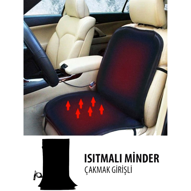 Araç İçi Koltuk Isıtıcı Minder Çakmaklık Girişli 12Volt Niken