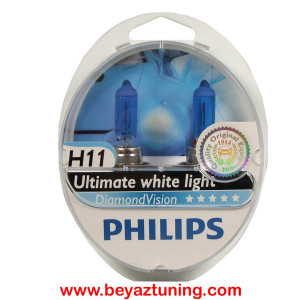 H11 Far Ampulü Philips 12V 55W Diamond Vision Xenon Efekt