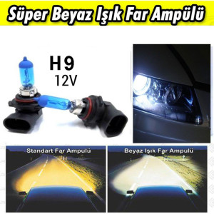 H9 Beyaz Işık Far Ampulü 12V