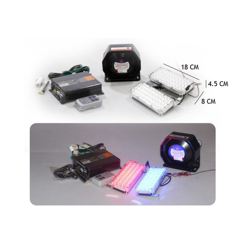 Profesyonel Polis Sireni Uzaktan Kumandalı 200W Çakarlı İnce