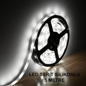 Led Şerit Silikonlu Dış Mekan 5mt 12V Beyaz
