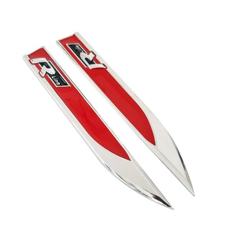 R Line Çamurluk Logosu Arması Kırmızı-Krom