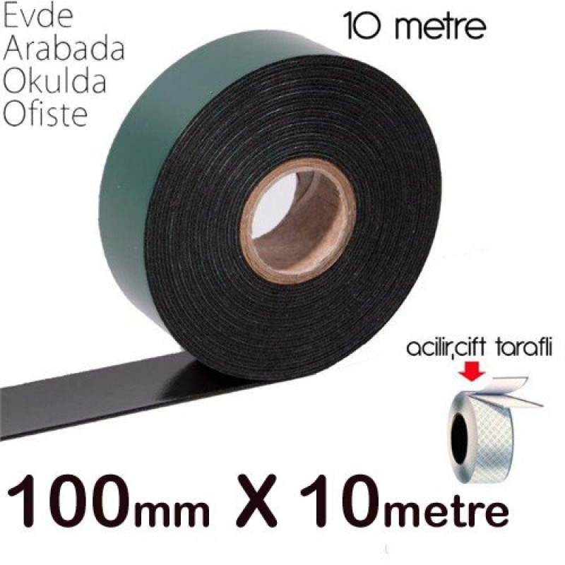 Çift Taraflı Bant Siyah Köpük 100MM X 10 MT