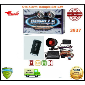Oto Alarmı Sistemi Uzaktan Kumandalı İnwells 12V 3937