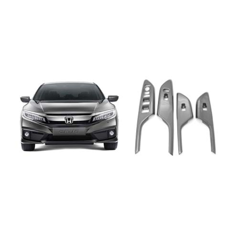 2817-CİVİC CAM DÜĞME KAPAK KARBON