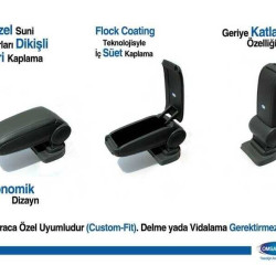 OMSA Hyundai i10 Siyah Kol Dayama - Kolçak 2013-2019 Arası