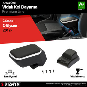 S-Dizayn Citroen C-Elysee Kol Dayama Kolçak ABS Vidalı Gri 2012-2017 A+ Kalite