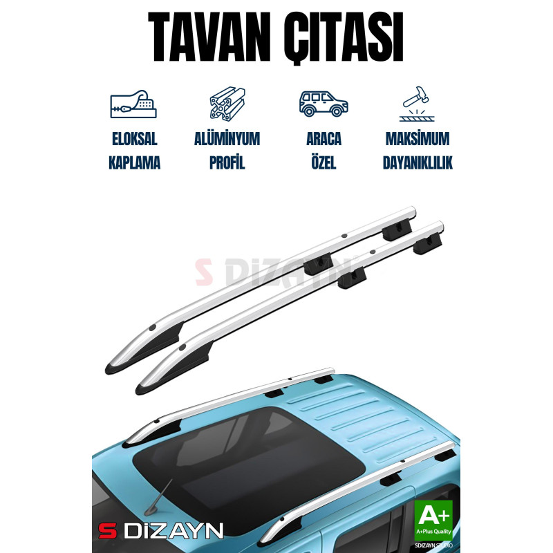 S-Dizayn Citroen Nemo Aluminyum Gri Tavan Çıtası Sport Model 2008 Üzeri A+ Kalite