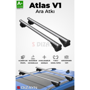 S-Dizayn Peugeot Partner S-Bar Atlas V1 Ara Atkı Tavan Taşıyıcı Barı Gri 130 Cm 1998-2008 A+ Kalite