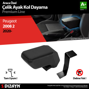 S-Dizayn Peugeot 2008 Kol Dayama Kolçak Çelik Ayaklı ABS Siyah 2020-2023 A+Kalite