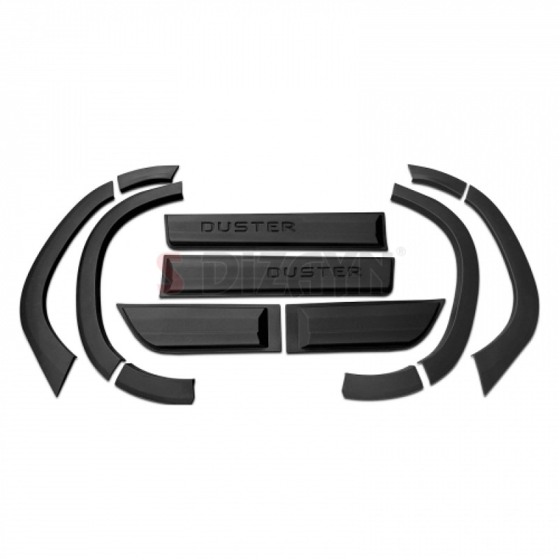S-Dizayn Dacia Duster 2 Kapı Koruma ve Çamurluk Kaplaması Dodik Seti 12 Prç 2018-2023 A+ Kalite