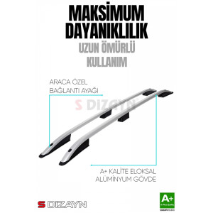S-Dizayn Citroen Berlingo 3 Uzun Şase Aluminyum Gri Tavan Çıtası 2019 Üzeri A+ Kalite