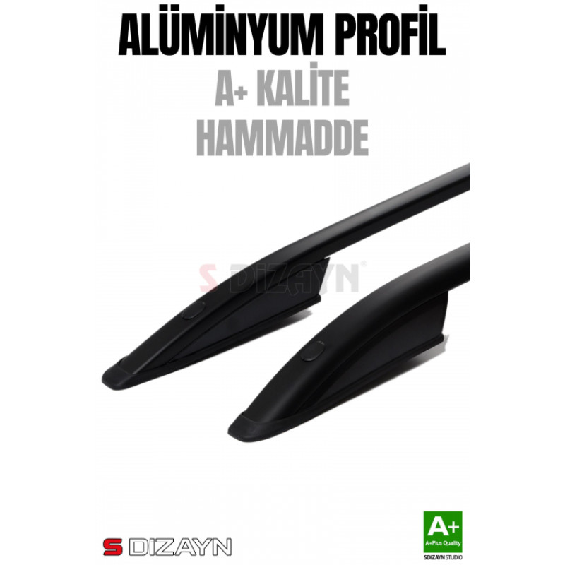 S-Dizayn Citroen Berlingo 3 Kısa Şase Aluminyum Siyah Tavan Çıtası 2019 Üzeri A+ Kalite