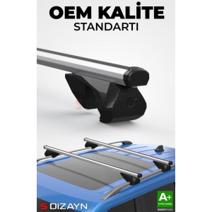 S-Dizayn Peugeot Partner S-Bar Atlas V1 Ara Atkı Tavan Taşıyıcı Barı Gri 130 Cm 1998-2008 A+ Kalite