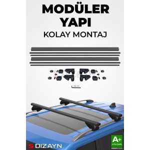 S-Dizayn Alfa Romeo 156 Crosswagon S-Bar Atlas V1 Ara Atkı Tavan Taşıyıcı Barı Siyah 120 Cm 1997-2007 A+ Kalite
