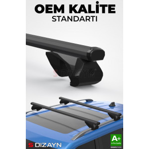 S-Dizayn Alfa Romeo 156 Crosswagon S-Bar Atlas V1 Ara Atkı Tavan Taşıyıcı Barı Siyah 120 Cm 1997-2007 A+ Kalite