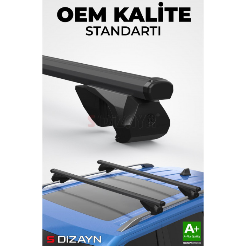 S-Dizayn Alfa Romeo 156 Crosswagon S-Bar Atlas V1 Ara Atkı Tavan Taşıyıcı Barı Siyah 120 Cm 1997-2007 A+ Kalite