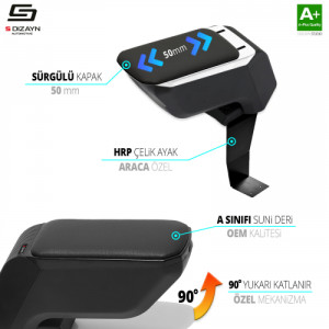 S-Dizayn Opel Corsa E Kol Dayama Kolçak Çelik Ayaklı ABS Siyah 2014-2019 A+Kalite