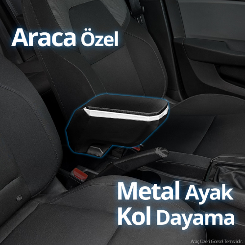 S-Dizayn Citroen C-Elysee Kol Dayama Kolçak Çelik Ayaklı ABS Gri 2012-2017 A+Kalite