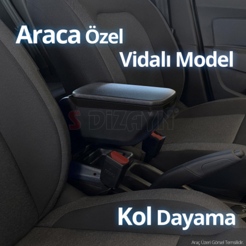 S-Dizayn Fiat 500X Kol Dayama Kolçak ABS Vidalı Siyah 2014 Üzeri A+Kalite