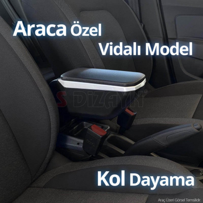 S-Dizayn Citroen C-Elysee Kol Dayama Kolçak ABS Vidalı Gri 2012-2017 A+ Kalite