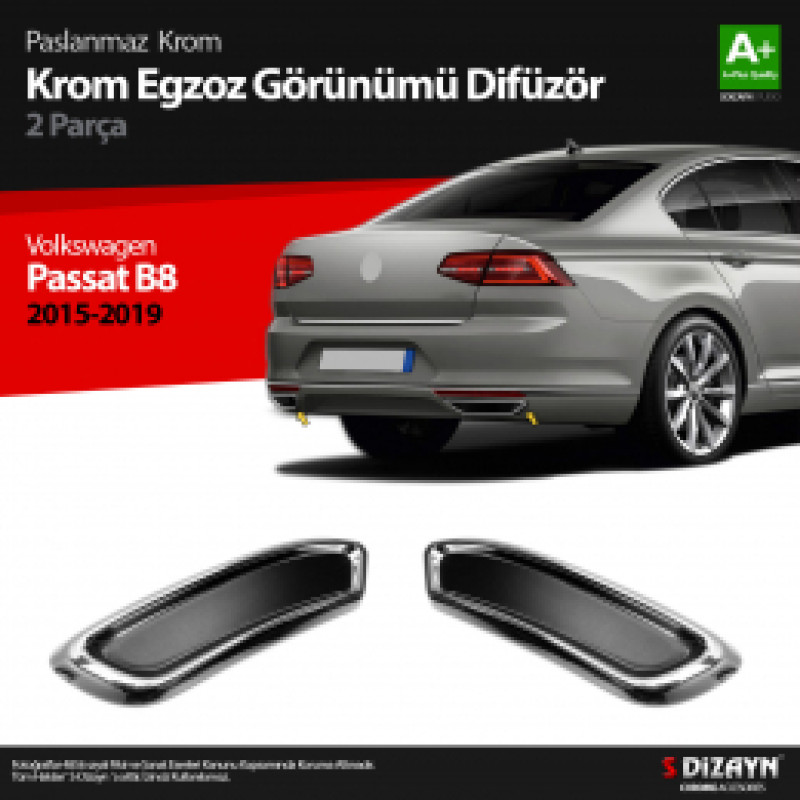 S-Dizayn VW Passat B8 Krom Aksesuar Çıta Seti A+Kalite