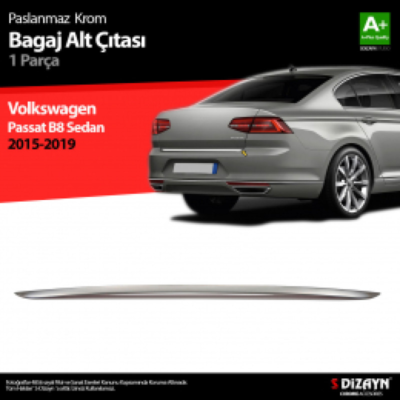 S-Dizayn VW Passat B8 Krom Aksesuar Çıta Seti A+Kalite