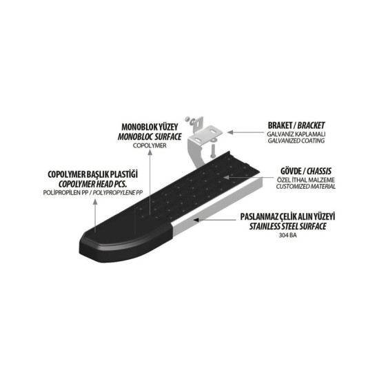 OMSA Chevrolet Captiva Nevada Yan Basamak Krom 2006 ve Sonrası