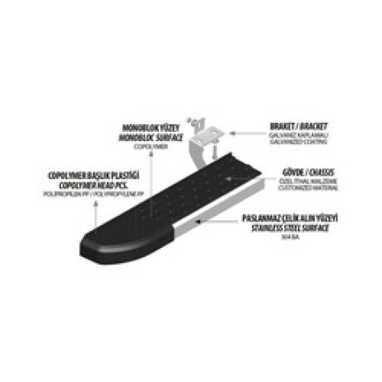 OMSA MG ZS EV Nevada Yan Basamak Krom 2021 ve Sonrası