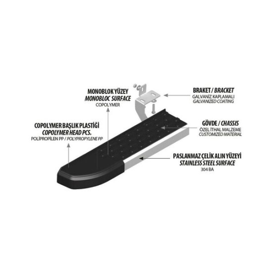 OMSA Peugeot 2008 Nevada Yan Basamak Nevada Krom 2013-2019 Arası