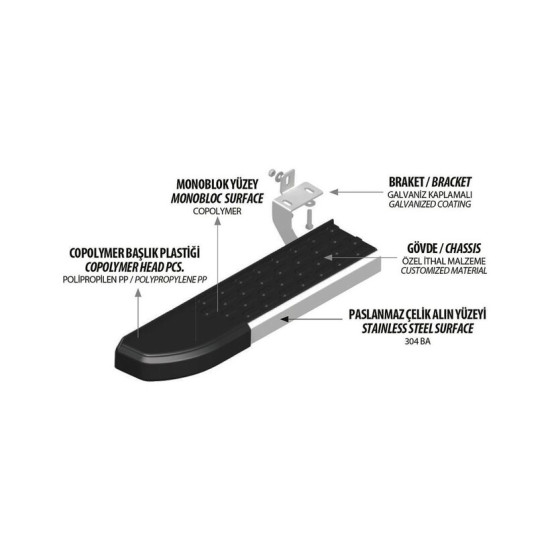 OMSA Audi Q3 Nevada Yan Basamak Krom 2011 ve Sonrası